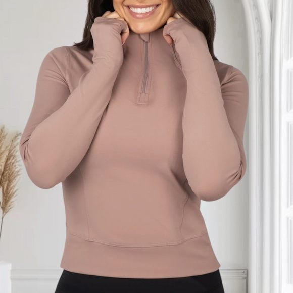 YogaLicious  Lux NWT Crosstrain Everyday Half Zip Jacket Color Antler XL - Picture 2 of 7